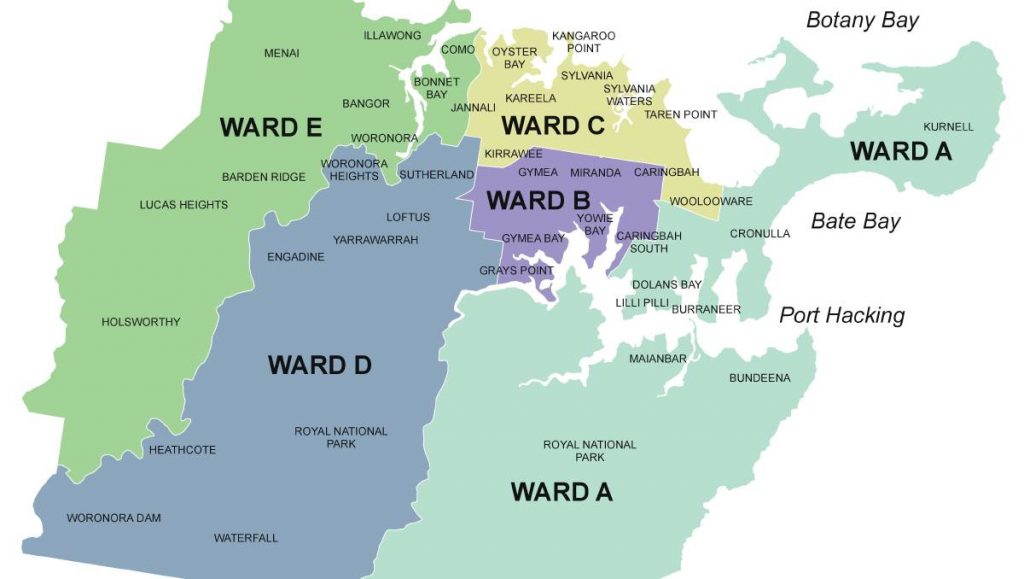 Sutherland Shire Council Elections 2021 Ward Map